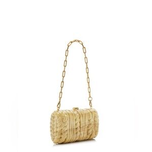 Cult Gaia Helene Clutch Cream Quilted Chain-Handle Shoulder Bag